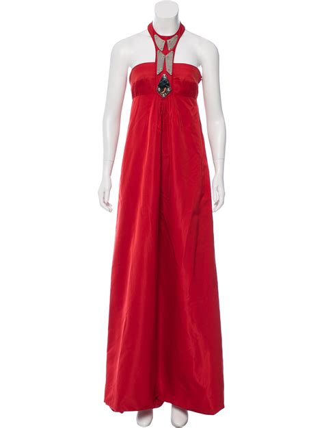 gucci long red dress shop
